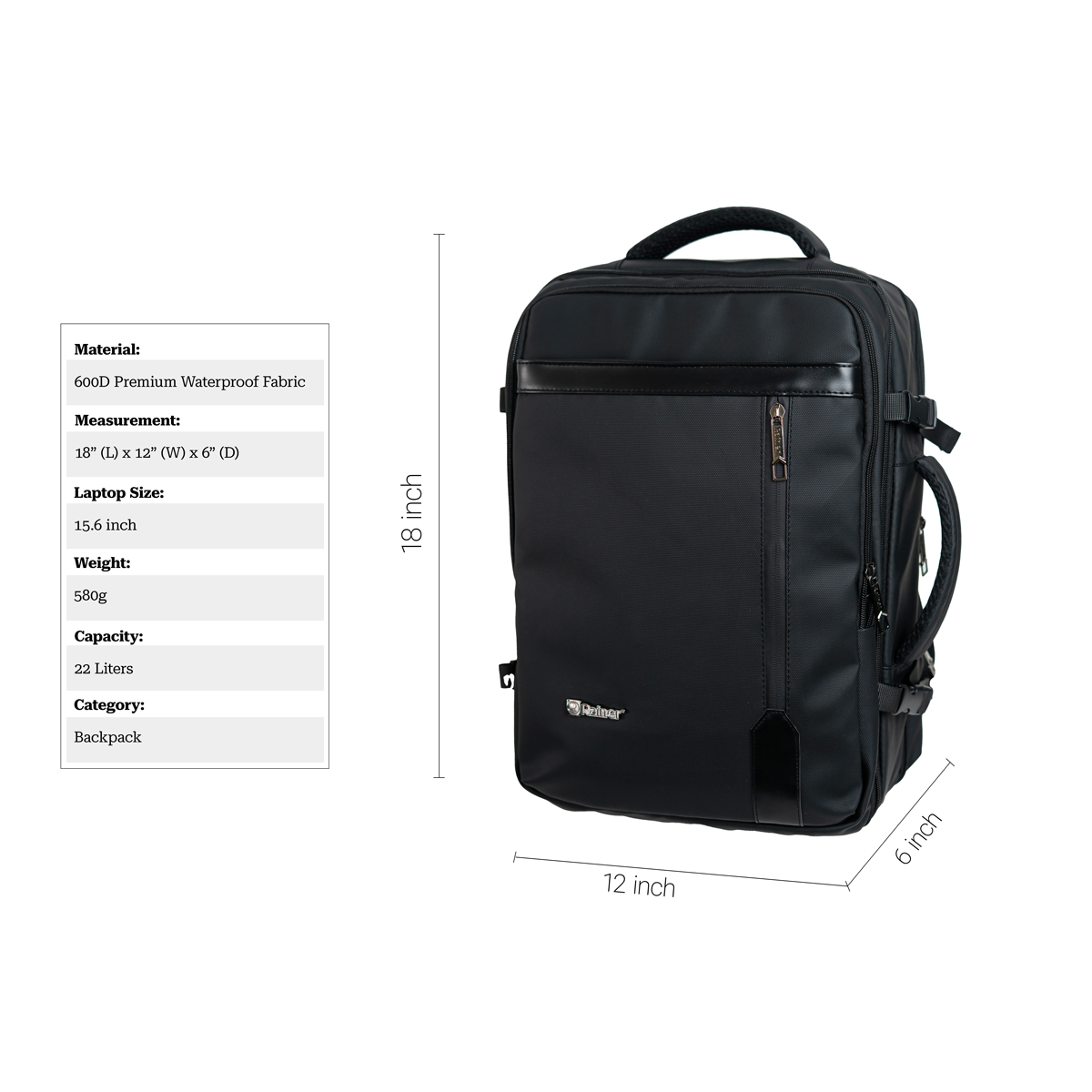 Rainer R1309 TravelPro Backpack – Waterproof & Anti-Theft