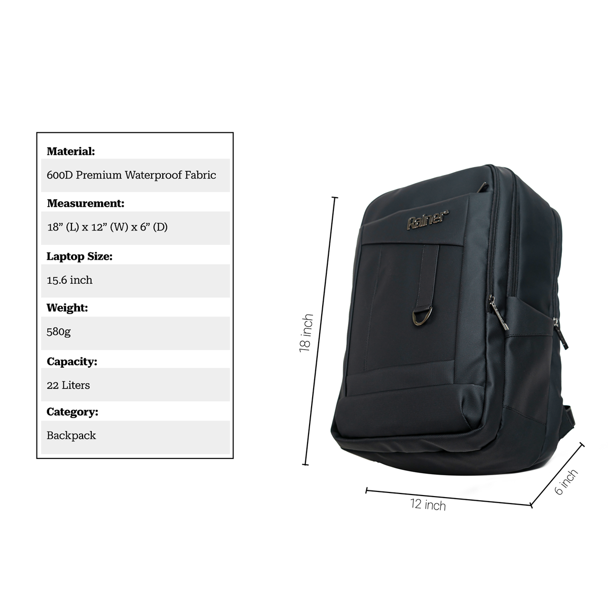 Official Rainer Backpack R1315 100% waterproof | Laptop bag | Travel bag | 2 years warranty